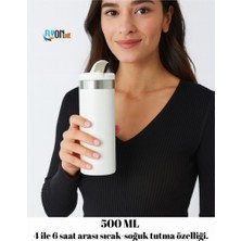 Flyonlook 500 ML Paslanmaz Çelik Termos – Kaliteli Sızdırmaz Sıcak ve Soğuk İçecek İçin Spor, Kamp ve Ofis