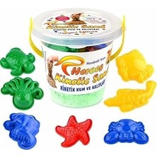 Belirtilmemiş Eren Heroes Kinetik Kum Kovalı Set 6 Renk Seçenekli 1 kg + 6 Parça Oyun Kalıbı Yeşi̇l