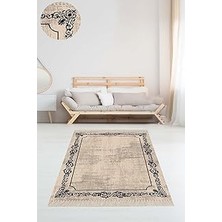 Belirtilmemiş Pelangi Osmanlı Motif Çerçeveli Dijital Baskı Yıkanabilir Kaymaz Taban Düz Salon Halı ve Yolluk, Be