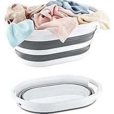 Belirtilmemiş Orret Home Katlanabilir Plastik Çamaşır Selesi Sepeti, Çok Amaçlı Katlanabilir Oyuncak Sepeti, Hafi