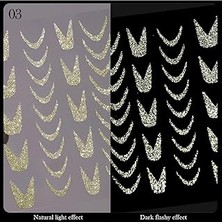 Belirtilmemiş Nicole 3D Reflektif Efekt Nail Art Sticker Model - 3 (55881-3) 3017