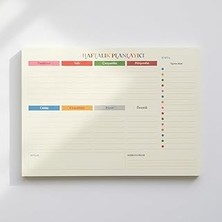 Belirtilmemiş Fark Tanıtım Tarihsiz A4 Haftalık Masa Planlayıcı – 80 Yaprak | 110GR. Ivory | Minimal Tasarım | Of
