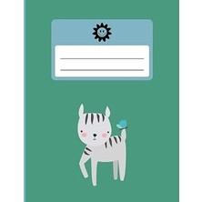 Belirtilmemiş Primary Story Journal:: Dotted Midline And Picture Space | Cute Animals-Zebra With Dark Green Backg
