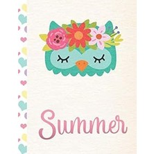 Belirtilmemiş Summer: Personalized Owl Sketchbook For Girls With Pink Name - 8.5X11 110 Pages. Doodle, Draw, Sket