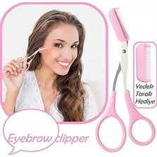 Belirtilmemiş Eyebrow Clipper Kadın Kaş Kesme Makası Pratik Kaş Düzeltici Makası Kaş Düzeltici Makas Yedek Tarakl