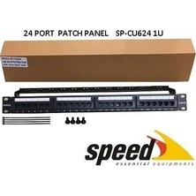 Speed 1u 24PORT Cat6 Utp Patch Panel + Kablo Düzen SP-CU624
