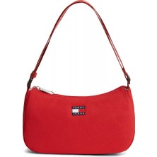 Tommy Hilfiger Kadın Ayarlanabilir Askılı Ikonik Bayrak Logo Etiketli Fermuarlı Iç Cepli Kırmızı Çanta AW0AW18768-XMP