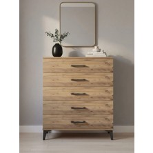 Arges Şifonyer 5 Çekmeceli 88X30X96 Çam-Çam