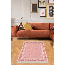 Belirtilmemiş Pelangi Kırmızı Nakış Desen Çerçeveli Dijital Baskı Yıkanabilir Kaymaz Taban Modern Salon Halısı ve