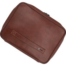 Belirtilmemiş 13 Inç Körüklü Fermuarlı Organizer Çanta, Su Geçirmez 1. Sınıf Suni Deri, Koruyucu Pedli Laptop & E