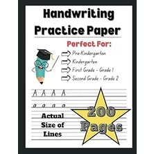Belirtilmemiş Handwriting Practice Paper: Perfect Practice Paper For Young Writers - 200 Pages Of Manuscript Shee