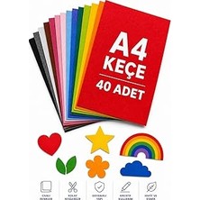 Belirtilmemiş 40 Adet Keçe Karışık Renk - A4 Boyutunda 20X30 Cm.