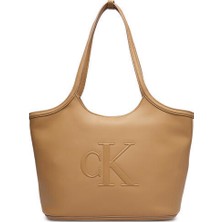 Calvin Klein Kadın Marka Logolu Düz Deri Kısa Askılı Kahverengi1 Çanta LV04F3562G-RAJ