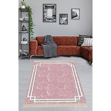 Belirtilmemiş Pelangi Geometrik Çerçeveli Mermer Desen Yıkanabilir Kaymaz Taban Leke Tutmaz Modern Salon Halısı V