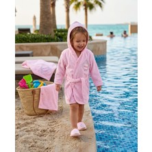 Ramel Princess Nakışlı Kız Bebek 4'lü Bornoz Seti - %100 Pamuk 0-3 Yaş