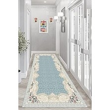 Belirtilmemiş Pelangi Çiçek Desenli Dijital Baskı Yıkanabilir Kaymaz Taban Leke Tutmaz Vintage Salon Halısı ve Yo