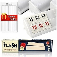 Belirtilmemiş Flash Büyük Boy Okey Takımı Melamin Taşlı Plastik Okey Seti Çizilmeye Dayanıklı Antibakteriyel Taşl