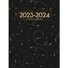 Belirtilmemiş Academic Planner 2023-2024 Large | Cute Little Bumble Bees Buzzing On Black Hardcover: July - June