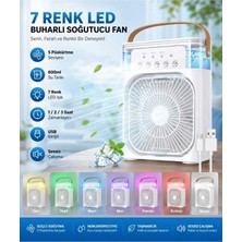 Tastech TST-2502CLR Buzlu Fan 600ML Su Hazneli Su Buharı Püskürtmeli Masaüstü Vantilatör Zaman Ayarlı Serinletici Mini Klima LED Işıklı ve Koku Hazneli