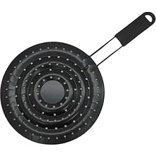 Belirtilmemiş Pratik Ocak Üstü Közleme Aparatı, 20 cm Yuvarlak Közmatik, Sebze ve Kestane Közleyici, Yanmaz Emaye