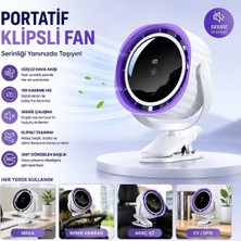 Tastech BWFN16 Klipsli Fan Masaüstü ve Bebek Arabası Için Şarjlı Mandallı Vantilatör 1800RPM 3600MAH Serinletici Mini Klima