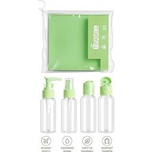 Belirtilmemiş Seyahat Şişe Seti 150 ml x 4 – Uçak Uyumlu, Sızdırmaz Kapaklı, Şeffaf Taşıma Çantalı, Kozmetik ve S