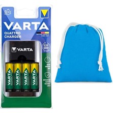 Varta USB Quattro Charger Pil Şarj CIHAZI+4X2100 Aa Şarjlı Pil+Kılıf Hediye