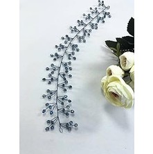 Belirtilmemiş Saks Mavi Kritalli Saç ve Türban Aksesuarı