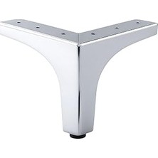 Belirtilmemiş Metalon 10 cm Krom Gümüş Metal Mobilya Ayağı Dayanıklı Modern Üçgen Koltuk Sehpa Masa Tv Ünitesi