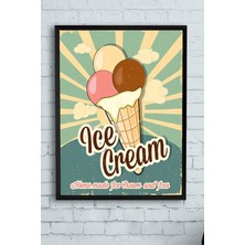 Belirtilmemiş Postermanya (PSTER11292) Ice Cream Vintage Çerçeveli Tablo (21X30CM)