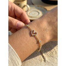 Zarene Silver Xuping 14K Kalpli Zarif Taşlı Bileklik