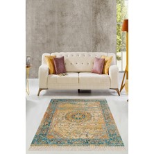 Belirtilmemiş Pelangi Osmanlı Motifler Desenli Yıkanabilir Kaymaz Taban Salon Halısı, Bej 160 x 230