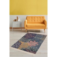 Belirtilmemiş On The Clouds Kırkyama Patchwork Şal Desenli Etnik Dijital Baskı Yıkanabilir Modern Salon Halı ve Y