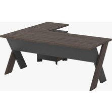 Ofisimi Omix Yüksek Kesonlu Masa 140 cm (Rembrandt-Koyu Meşe/antrasit)