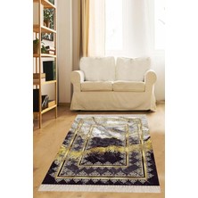Belirtilmemiş Pelangi Siyah Mermer Desenli Halı, Siyah-Beyaz 160 x 230