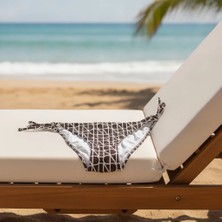 Bonbon Kadın Plaj Giyim Kahverengi Desenli Ipli Bikini Alt BB2582