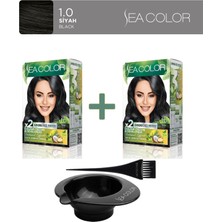 Maxx Deluxe  2'li Natural Beauty Amonyaksız Set Saç Boyası 1.0 Siyah, Boya Tası ve Fırça Hediye!