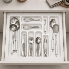 ShopyTime 55/49 Cm Cekmece Içi Luks Beyaz Kaşıklık 50/40 Cm Kadar Kesılebılır Kesım