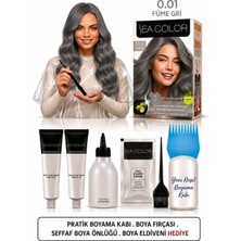 Sea Color Set Saç Boyası 0.01 Füme Gri 2 Li +Pratik Boya Kabı