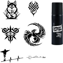 Belirtilmemiş Vahşi Modeler Spray Tattoo Geçici Dövme Seti Dark Siyah Sprey