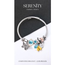 Serenity Yıldızlı Charm Çelik Bileklik