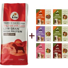 Kuzu Etli Yetişkin Mini Irk Köpek Maması 2.5 KG + Kito Fresh %100 Taze İçerikli Mama Tanışma Paketi