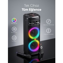 Mikado MD-BT106 Siyah 30W Mikrofonlu RGB Speaker Tek Hoparlör Özellikli