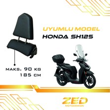 ThreeBack Honda Sh 125 Bel-Sırt Dayama ve Artçı Yükseltme Sistemi Deri Malzeme ile Suya Dayanıklı