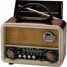 Everton RT-827 Şarjlı Nostaljik Radyo Bluetooth-USB-SD-FM Solar Güneş Panelli Ekranlı