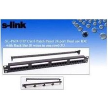 S-Link SL-F624 24’lü FTP Cat6 Patch Panel