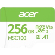 Acer MSC100 256GB Microsd U3 V30 A1 Aksiyon Kamera & Güvenlik Kamerası Uyumlu