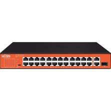 Wı-Tek 24PORT 200W Full Poe WI-PS526GH 10/100 Yönetilemez Switch Watchdog Özellikli