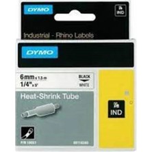 Dymo 18051 Rhinopro Isıyla Küçülen Şerit (6Mmx1,5Mt) Beyaz-Siyah
