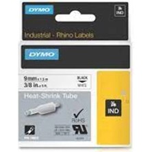 Dymo RhinoPro Isıyla Küçülen Şerit 9mmx1.5m BeyazSiyah 18053